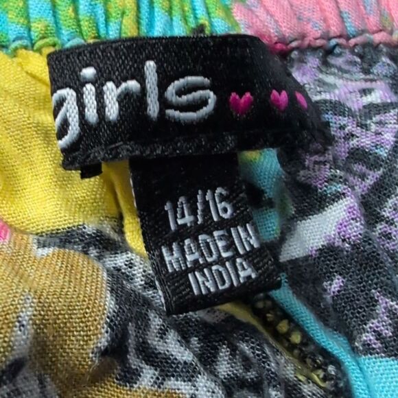 Girls Abstract Graphic All Over Print Rayon Wide Leg Pants Sz 14/16 - Picture 2 of 5